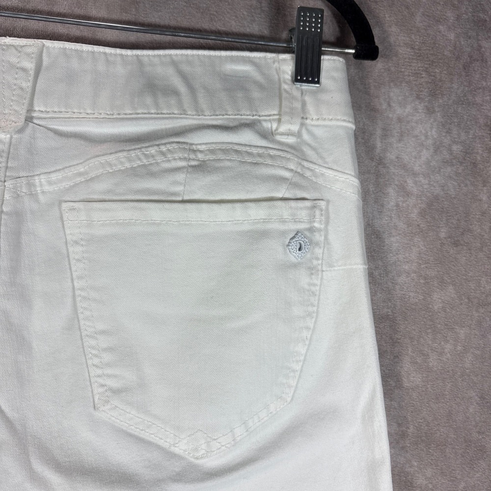 Democracy Shorts Women 8 White Ab solution Bermuda Casual Stretch Denim Everyday - Picture 3 of 10
